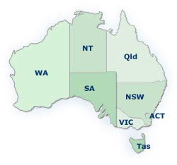 Map of the States of Australia