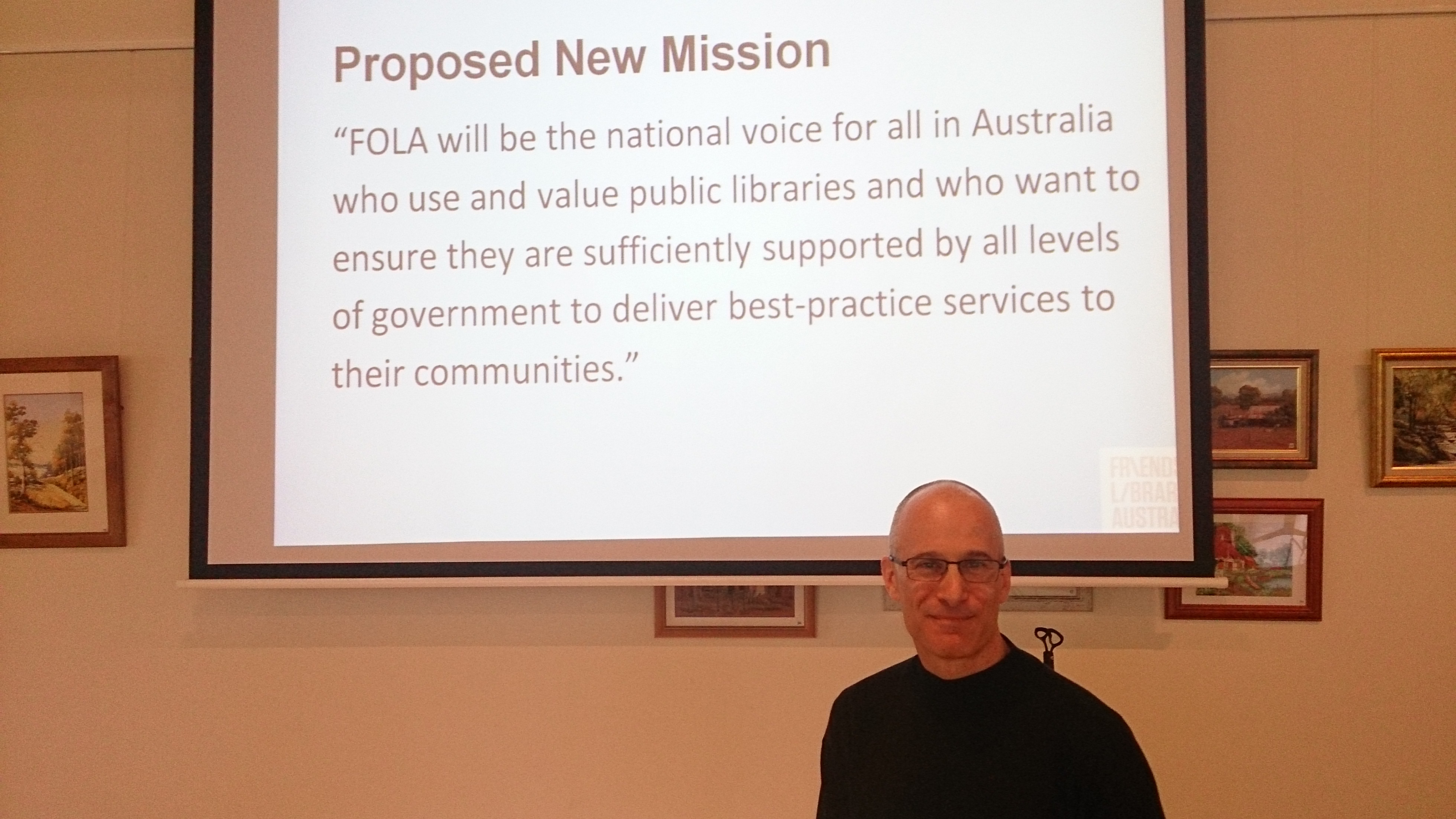 Suggested new FOLA Mission Statement, with Jack Goodman, FOLA president